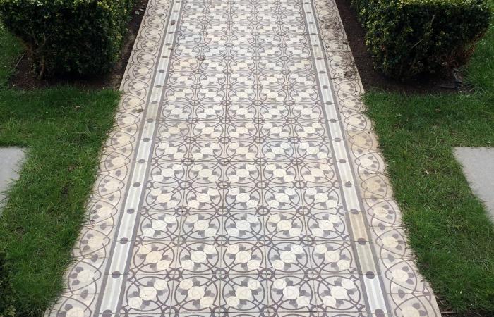 A unique French antique tile path in a south London home 