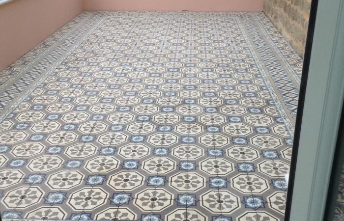 A late 19th century antique Belgian floor in a Dorset conservatory