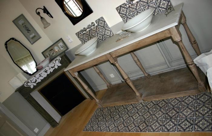 A period bathroom in the Vosges, France