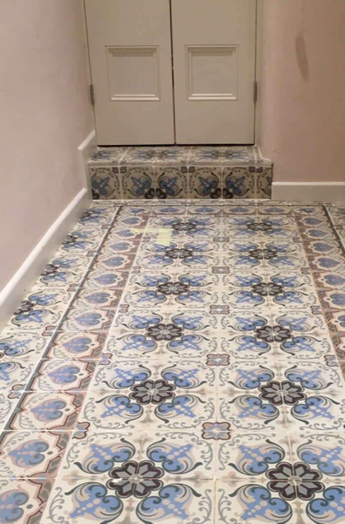 A supplied antique floor laid in wash room
