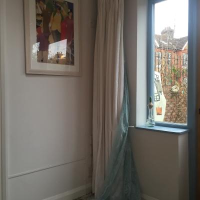 A period French ceramic floor in a London conservatory and bathroom