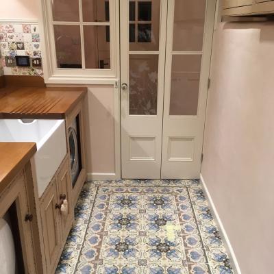 Pastel art nouveau ceramics in this Wiltshire stone cottage