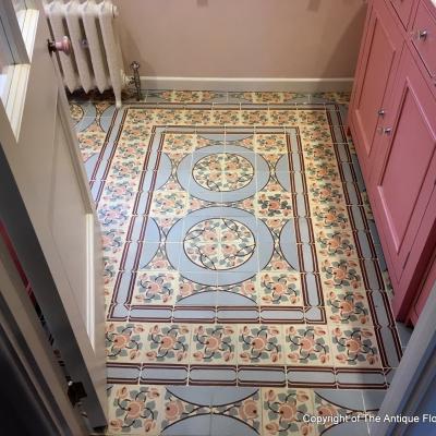 Pastel art nouveau ceramics in this Wiltshire stone cottage