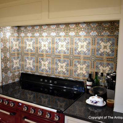 A beautiful period ceramic in a kitchen chimney 