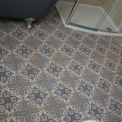 An early Art Nouveau floor in a bathroom in England