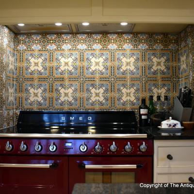 A beautiful period ceramic in a kitchen chimney 