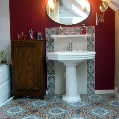 Three antique French floors in a Burgundy Farmhouse restoration 