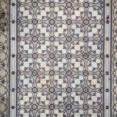 A unique French antique tile path in a south London home 