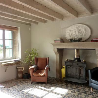 Three antique French floors in a Burgundy Farmhouse restoration 