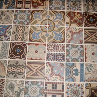 A patchwork floor bathroom in London