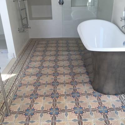 A glorious art nouveau ceramic in this Hove, Sussex bathroom