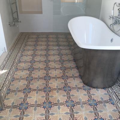 A glorious art nouveau ceramic in this Hove, Sussex bathroom