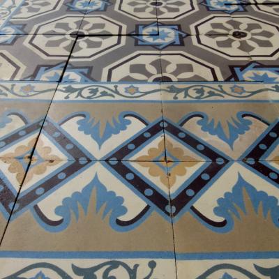 A late 19th century antique Belgian floor in a Dorset conservatory