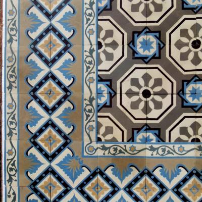 A late 19th century antique Belgian floor in a Dorset conservatory