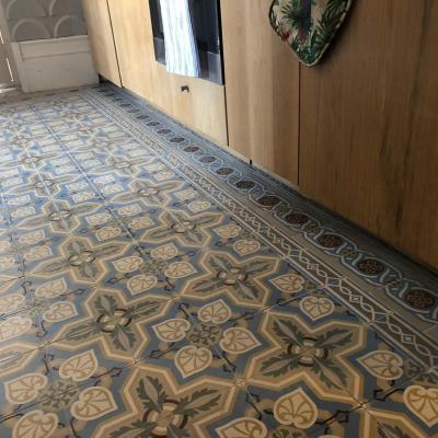 An antique ceramic floor in a Madrid apartment