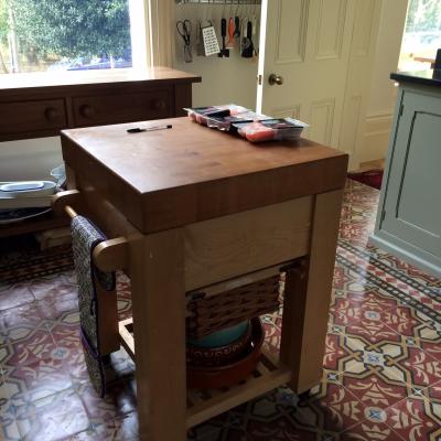 Two antique carreaux de ciment floors adding warmth and colour in this North London home.