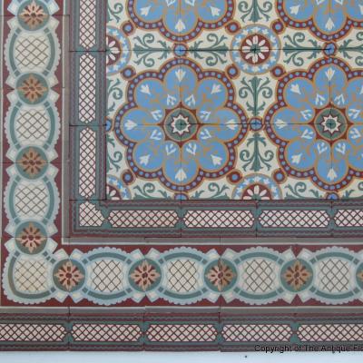 10m2+ / 108 sq ft antique ceramic encaustic with triple border tiles