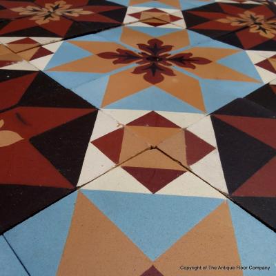 8.2m2 beautiful antique Perrusson ceramic floor - early 20th century