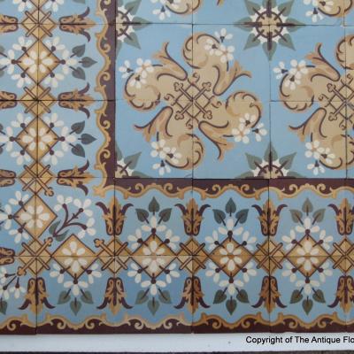 14.5m2  stunningly detailed early 20th century French ceramic floor