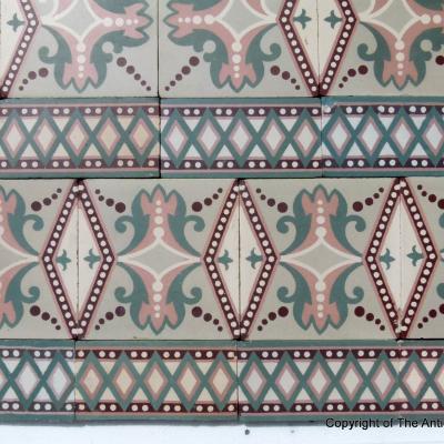 20m2+ / 215 sq ft antique art nouveau ceramic floor 