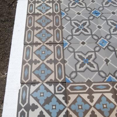 Classically geometric French Maubeuge floor - c.12.75m2