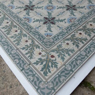 9m2 / 97 sq ft antique Belgian ceramic floor with triple borders