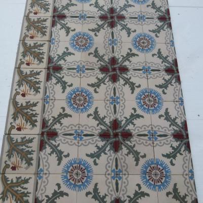 3.6m2 antique French ceramic 14.3cm square tiles