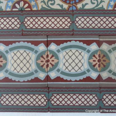 10m2+ / 108 sq ft antique ceramic encaustic with triple border tiles