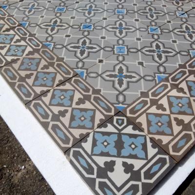 Classically geometric French Maubeuge floor - c.12.75m2