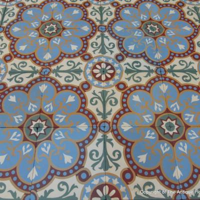 10m2+ / 108 sq ft antique ceramic encaustic with triple border tiles