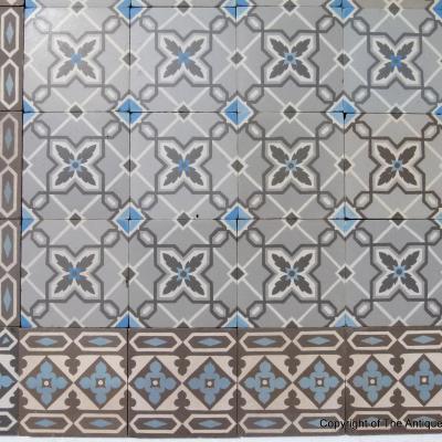 Classically geometric French Maubeuge floor - c.12.75m2