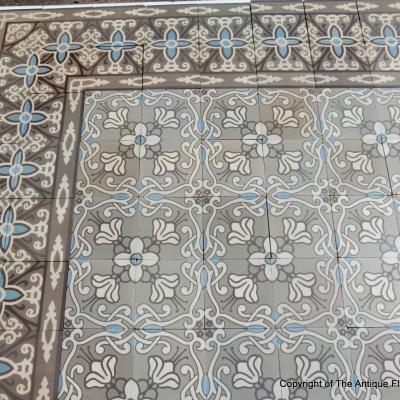 A beautiful 22m2 art nouveau ceramic floor 