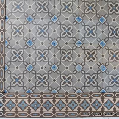 Classically geometric French Maubeuge floor - c.12.75m2