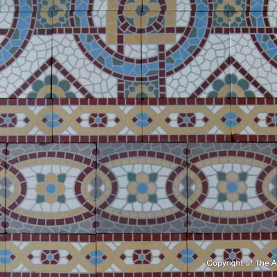 4m2 ornate mosaic themed ceramic c.1920-1930