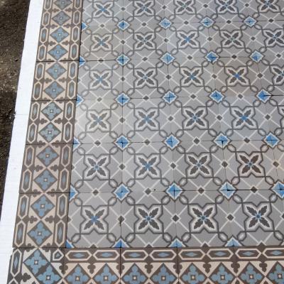 Classically geometric French Maubeuge floor - c.12.75m2