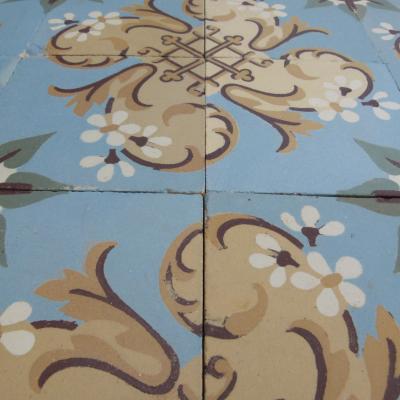 14.5m2  stunningly detailed early 20th century French ceramic floor