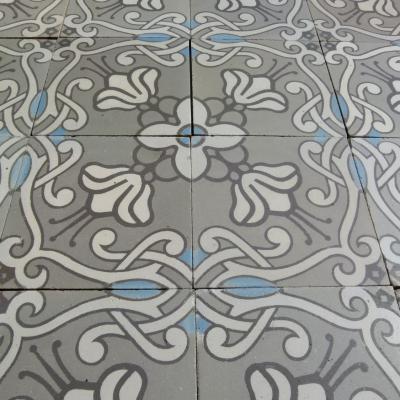 A beautiful 22m2 art nouveau ceramic floor 