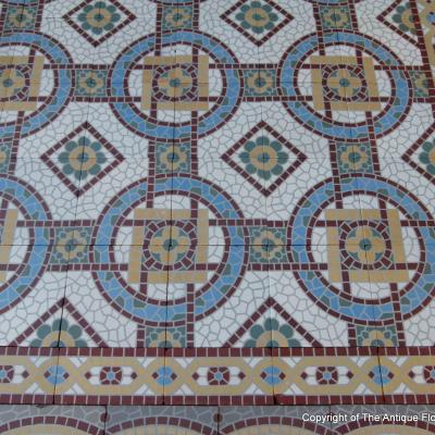 4m2 ornate mosaic themed ceramic c.1920-1930