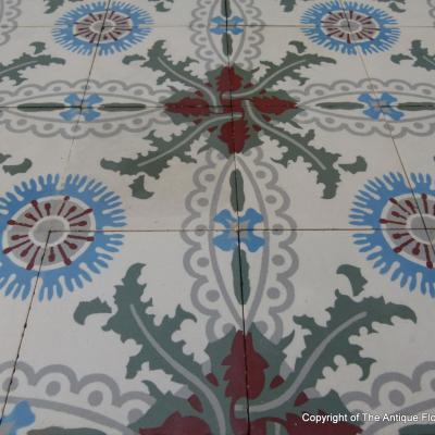 3.6m2 antique French ceramic 14.3cm square tiles