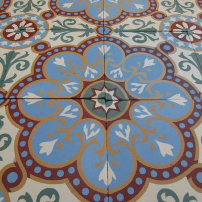 10m2+ / 108 sq ft antique ceramic encaustic with triple border tiles