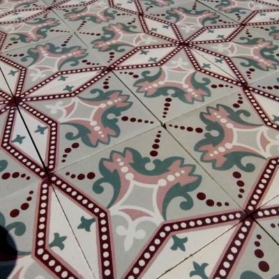 20m2+ / 215 sq ft antique art nouveau ceramic floor 