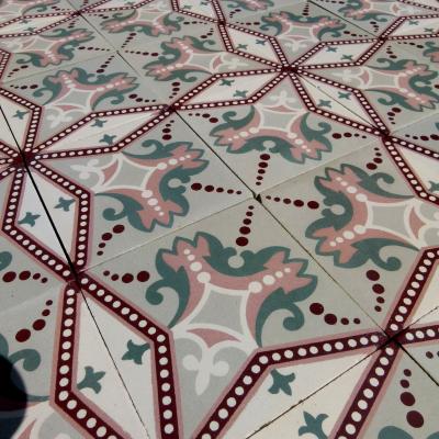 20m2+ / 215 sq ft antique art nouveau ceramic floor 