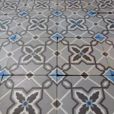 Classically geometric French Maubeuge floor - c.12.75m2