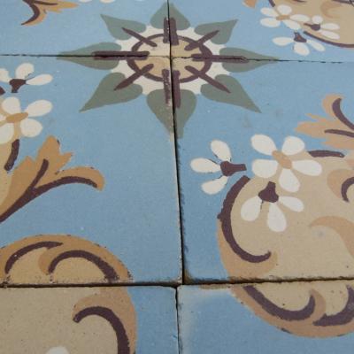 14.5m2  stunningly detailed early 20th century French ceramic floor