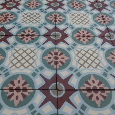 An antique Belgian floor with original double borders