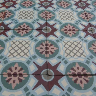 An antique Belgian floor with original double borders