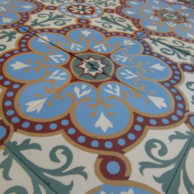 10m2+ / 108 sq ft antique ceramic encaustic with triple border tiles