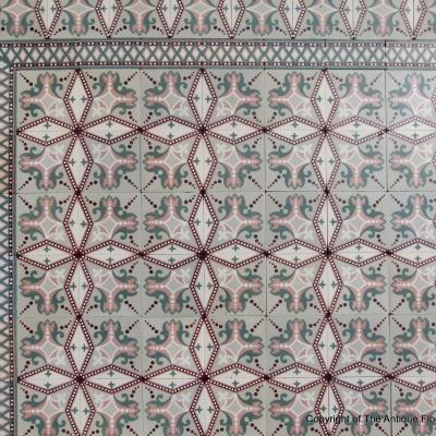 20m2+ / 215 sq ft antique art nouveau ceramic floor 