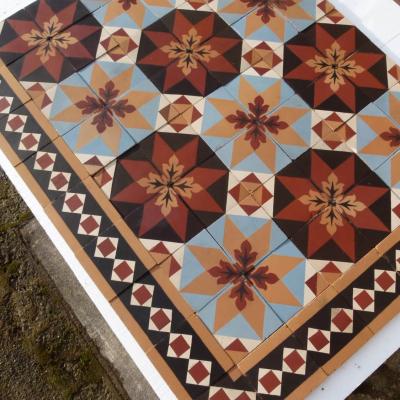 8.2m2 beautiful antique Perrusson ceramic floor - early 20th century