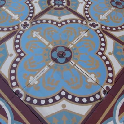 12.5m2 antique French Bocquey and Winckelmans ceramic floor